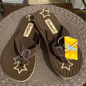 Skechers Cali Chocolate Flip Flops Women’s Size 8 Retro